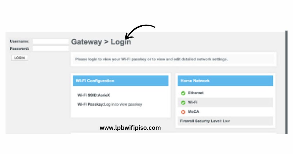 How do you log in to the LPB Piso Wifi Admin Portal?
